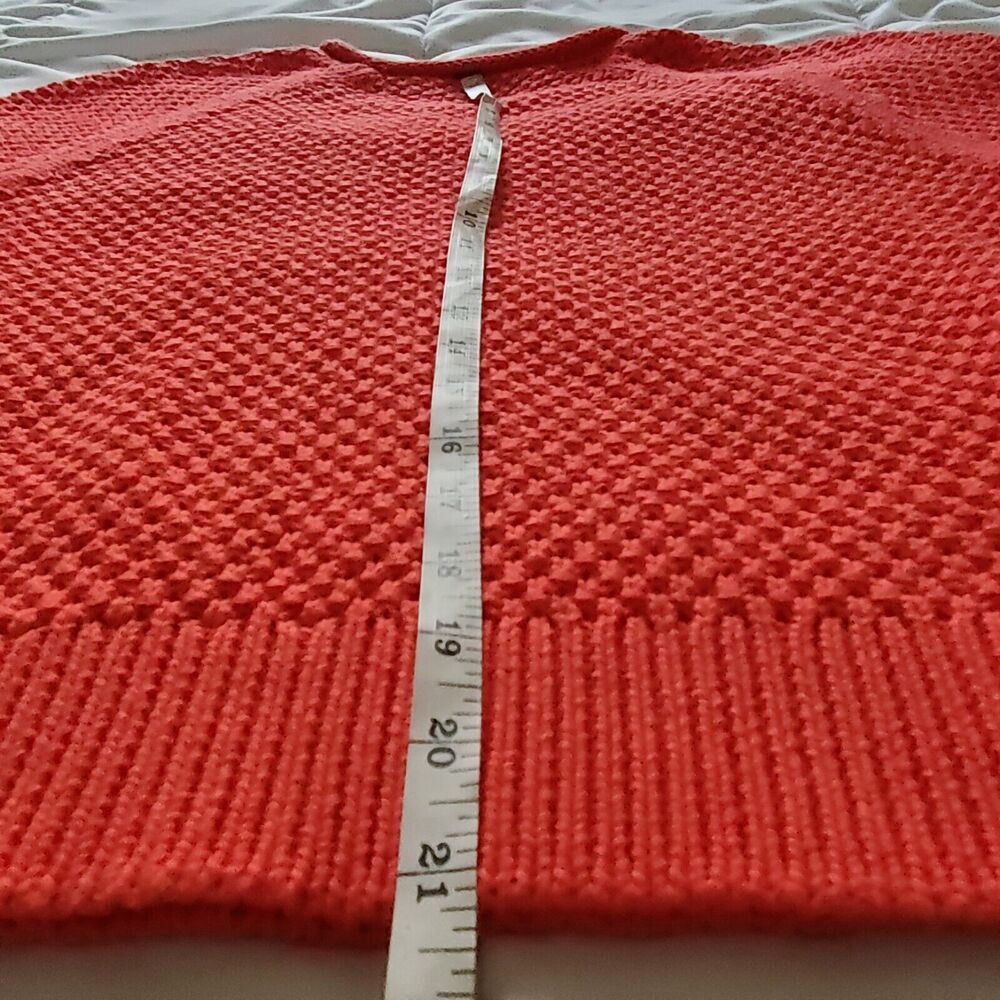 Lauren Ralph Lauren Crew Neck Knit Sweater Coral Orange 100% Cotton Size Small - Picture 9 of 10